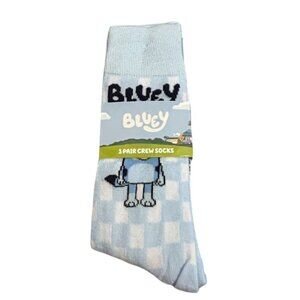 Bluey Men's Crew Socks Size OSFM Set of 3 Checkerboard